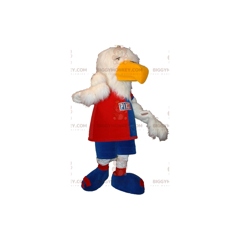 Στολή μασκότ BIGGYMONKEY™ White Eagle Vulture με αθλητικά ρούχα - Αθλητική μασκότ - BIGGYMONKEY_06021 - BiggyMonkey.com