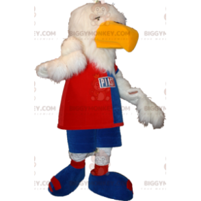 Στολή μασκότ BIGGYMONKEY™ White Eagle Vulture με αθλητικά ρούχα - Αθλητική μασκότ - BIGGYMONKEY_06021 - BiggyMonkey.com