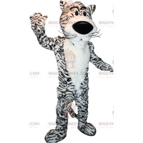 Blød og sød hvid og sort tiger BIGGYMONKEY™ maskotkostume - Tigermasker - BIGGYMONKEY_06024 - BiggyMonkey.com