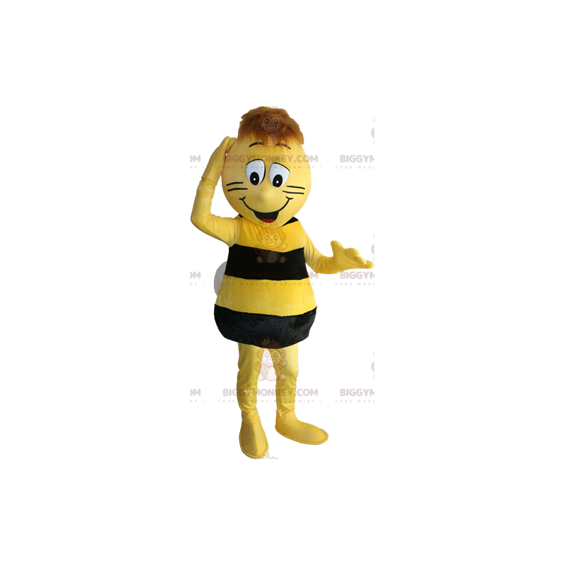 Costume de mascotte BIGGYMONKEY™ d'abeille jaune et noire.