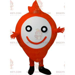 Very Smiling Orange and White Snowman BIGGYMONKEY™ Mascot