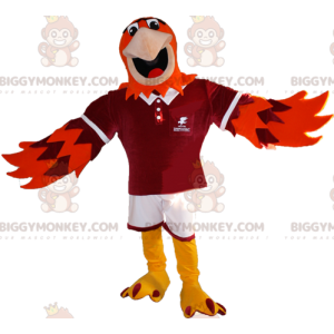 Costume da mascotte BIGGYMONKEY™ dell'aquila arancione e viola