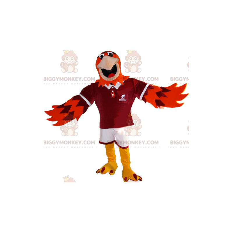 Orange and Purple Eagle BIGGYMONKEY™ Mascot Costume In Orange and Purple Eagle BIGGYMONKEY™ Mascot Costume In