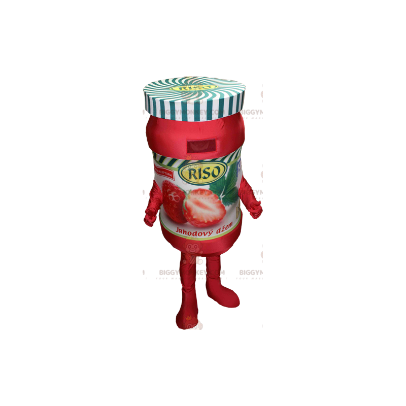 Costume de mascotte BIGGYMONKEY™ de pot de confiture de fraise