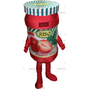 Giant Strawberry Jam Jar BIGGYMONKEY™ maskottiasu - Hedelmän maskotti - BIGGYMONKEY_06034 - BiggyMonkey.com