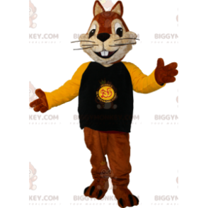 BIGGYMONKEY™ Costume da mascotte Scoiattolo marrone e beige con
