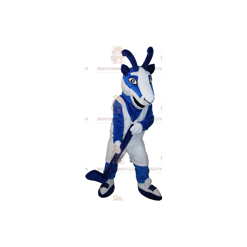 BIGGYMONKEY™ Blue and White Goat Goat maskotti asu BIGGYMONKEY™ Blue and White Goat Goat maskotti asu