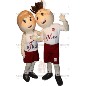 2 BIGGYMONKEY™s maskot en pojke och en flicka. BIGGYMONKEY™s