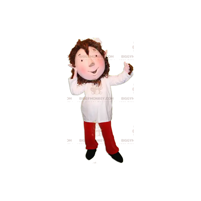 Kostým maskota skřítka BIGGYMONKEY™ se špičatýma ušima a Kostým maskota skřítka BIGGYMONKEY™ se špičatýma ušima a
