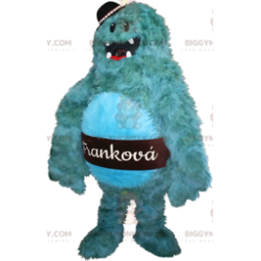 Grappig harig blauw monster BIGGYMONKEY™ mascottekostuum. Yeti