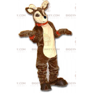 Brown and Tan Christmas Reindeer BIGGYMONKEY™ Mascot Costume -