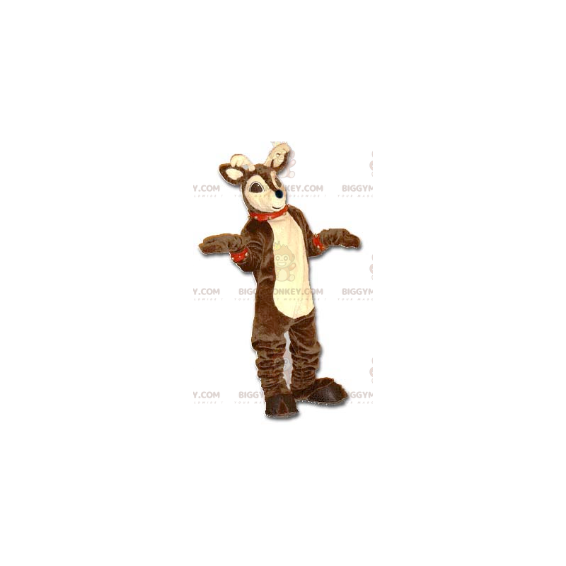 Traje de mascote de rena de Natal marrom e bronzeado Traje de mascote de rena de Natal marrom e bronzeado