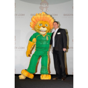 Disfraz de mascota BIGGYMONKEY™ León amarillo con melena de