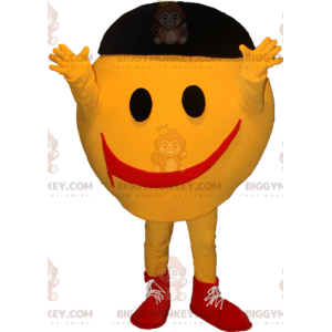 BIGGYMONKEY™ maskotkostume af meget smilende gul mand. Smiley
