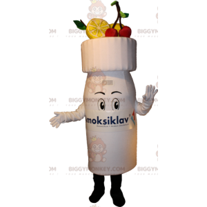 Costume de mascotte BIGGYMONKEY™ de yaourt à boire de boisson
