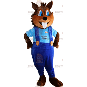 Traje de mascote de esquilo marrom BIGGYMONKEY™ com dentes