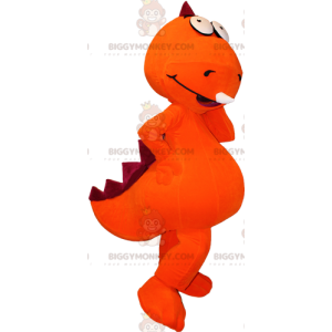 Costume de mascotte BIGGYMONKEY™ de dinosaure orange et rouge