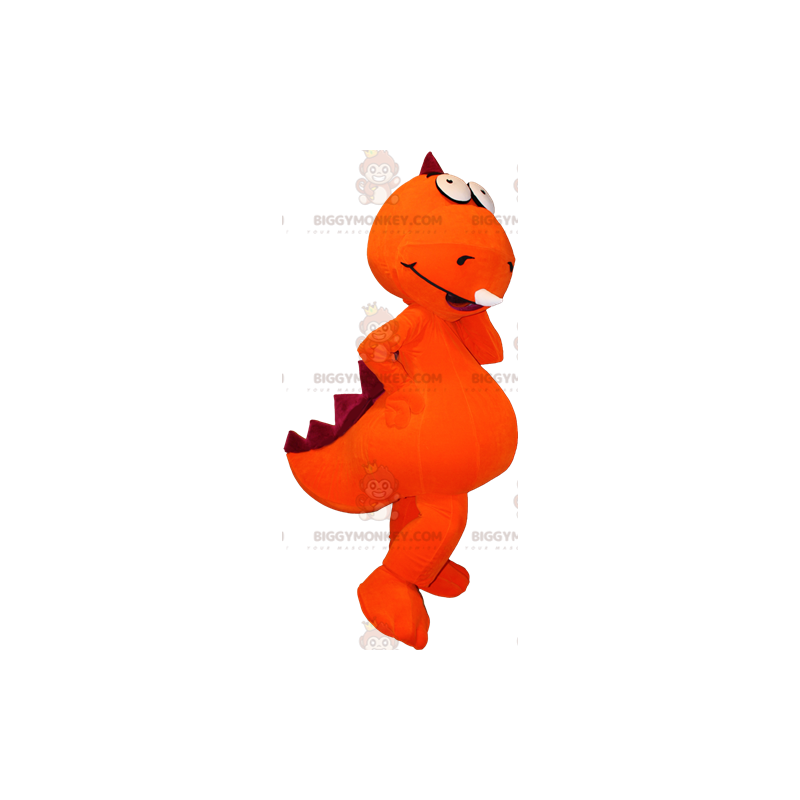 Jätte orange och röd dinosaurie BIGGYMONKEY™ maskotdräkt - Jätte orange och röd dinosaurie BIGGYMONKEY™ maskotdräkt -