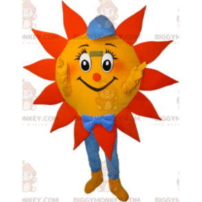 BIGGYMONKEY™ Maskottchen-Kostüm mit Mütze, orange, gelbe und