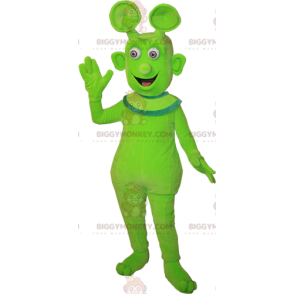Süßes lächelndes grünes Alien Alien BIGGYMONKEY™ Maskottchen