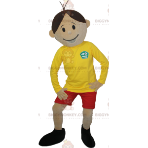 Brown Boy BIGGYMONKEY™ Mascot Costume In Sportswear -