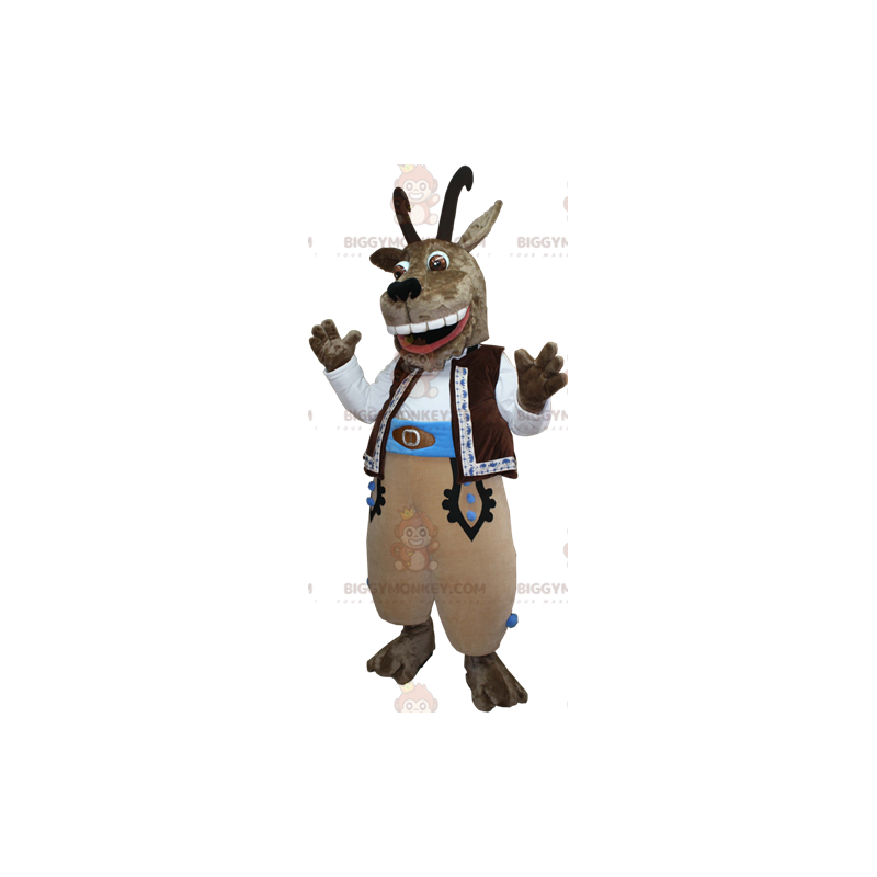Costume mascotte BIGGYMONKEY™ da capra stambecco marrone Costume mascotte BIGGYMONKEY™ da capra stambecco marrone