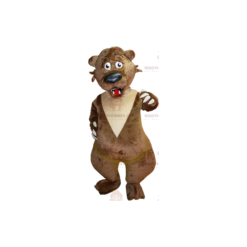 Frightened Looking Brown and Tan Bear BIGGYMONKEY™ Mascot Frightened Looking Brown and Tan Bear BIGGYMONKEY™ Mascot