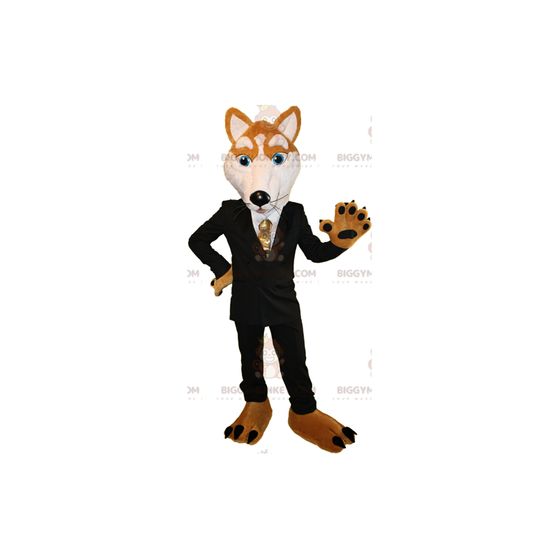 Costume da mascotte BIGGYMONKEY™ Fox arancione e bianco vestito Costume da mascotte BIGGYMONKEY™ Fox arancione e bianco vestito