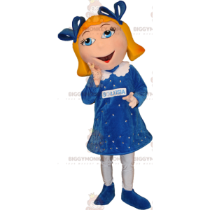 Disfraz de mascota BIGGYMONKEY™ de chica rubia de ojos azules