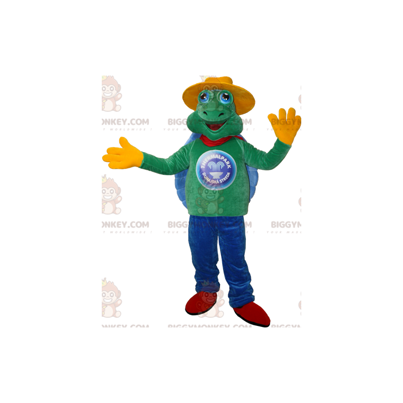 Vihreä ja sininen kilpikonna BIGGYMONKEY™ maskottiasu Vihreä ja sininen kilpikonna BIGGYMONKEY™ maskottiasu
