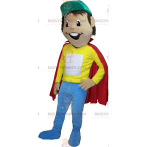 Brun gutt BIGGYMONKEY™ maskotkostyme med rød kappe - Gutter og jenter maskoter - BIGGYMONKEY_06088 - BiggyMonkey.com