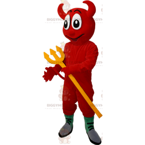 BIGGYMONKEY™ Maskottchenkostüm Roter Teufel mit gelber