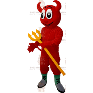 Στολή μασκότ BIGGYMONKEY™ Red Devil με κίτρινο πιρουνάκι - Ανθρώπινες Μασκότ - BIGGYMONKEY_06091 - BiggyMonkey.com
