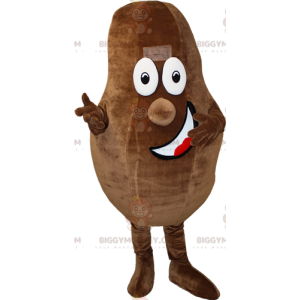 Costume de mascotte BIGGYMONKEY™ de fève de cacao géante.