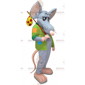 BIGGYMONKEY™ Giant Blue and Pink Rat Mascot Costume with Jacket