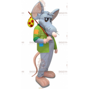 BIGGYMONKEY™ Giant Blue and Pink Rat Mascot Costume with Jacket