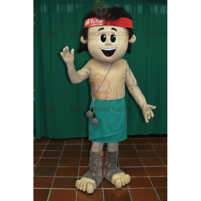 Costume de mascotte BIGGYMONKEY™ de garçon brun souriant avec Costume de mascotte BIGGYMONKEY™ de garçon brun souriant avec