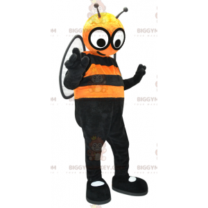BIGGYMONKEY™ Mascottekostuum oranje en zwarte bij met grote