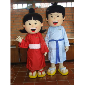 Asiatisches Paar Maskottchen BIGGYMONKEY™s. chinesisches