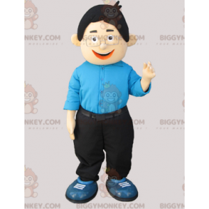 Boy BIGGYMONKEY™ mascot costume with glasses. Engineer