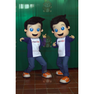 2 BIGGYMONKEY™s blue eyed boys mascot. kids mascot
