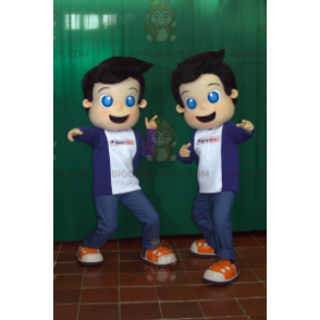 2 mascote dos meninos de olhos azuis do BIGGYMONKEY™. mascote