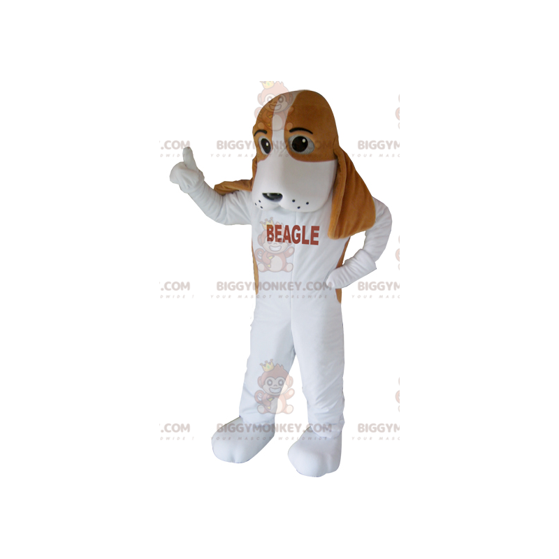 Brun och vit Beagle Dog BIGGYMONKEY™ maskotdräkt - BiggyMonkey