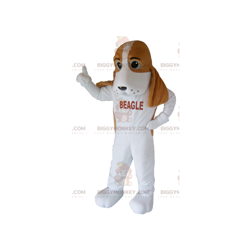Disfraz de mascota BIGGYMONKEY™ de perro Beagle marrón y blanco Disfraz de mascota BIGGYMONKEY™ de perro Beagle marrón y blanco