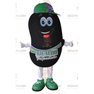 Giant Black Bean BIGGYMONKEY™ Maskottchen-Kostüm. Bean