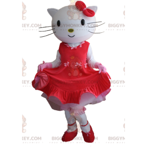 BIGGYMONKEY™ Hello Kitty berömd tecknad kattmaskotdräkt -