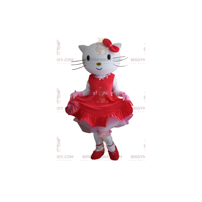 BIGGYMONKEY™ Hello Kitty berömd tecknad kattmaskotdräkt -