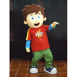 Little Boy Brown Haired BIGGYMONKEY™ Mascot Costume –