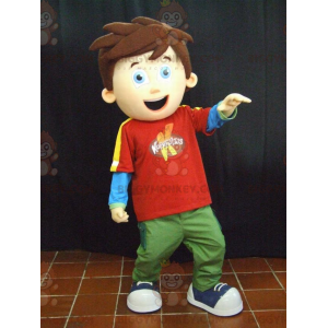 Little Boy Brown Haired BIGGYMONKEY™ Mascot Costume -