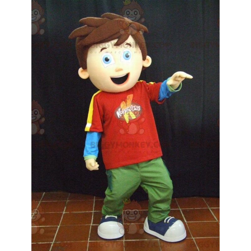 Costume da mascotte BIGGYMONKEY™ dai capelli castani da